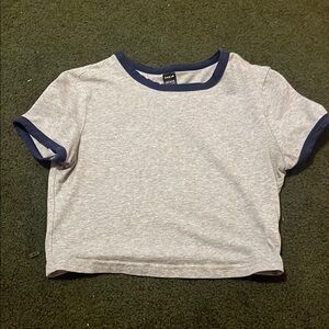 juniors Gray and Blue T-Shirt